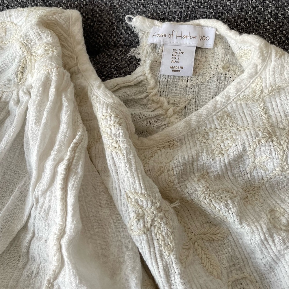 House of Harlow 1960 embroidery half sleeve blouse - Picture 5 of 8